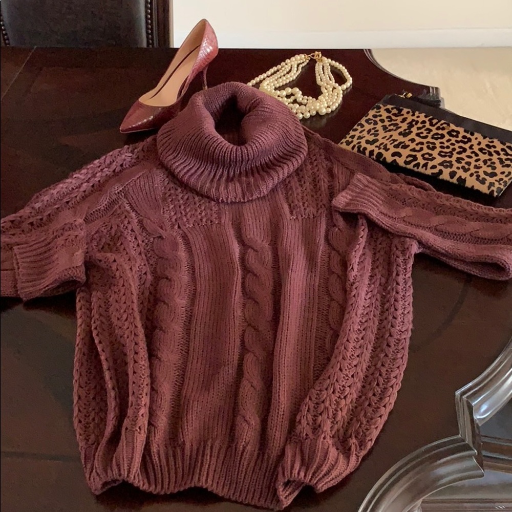🍁🍂Chunky Deep Purple Cable Knit Sweater🍁🍂
